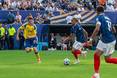 Elliot Stroud Michael Olise during France v Sweden at the 2026 FIFA World Cup