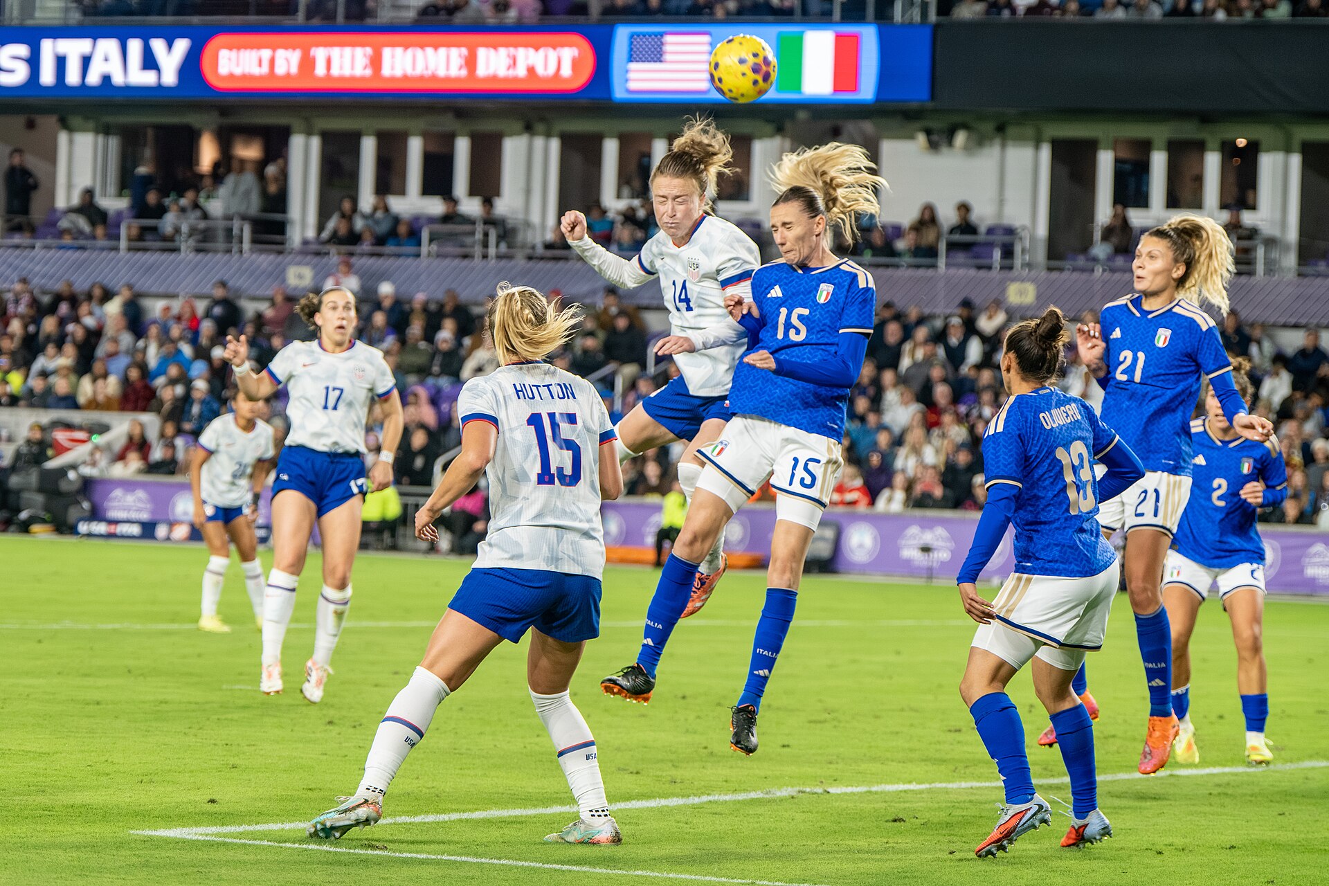 Emily Sonnett Julie Piga during United States Women's Soccer Team vs Italy Women's National Football Team on November 28 2025
