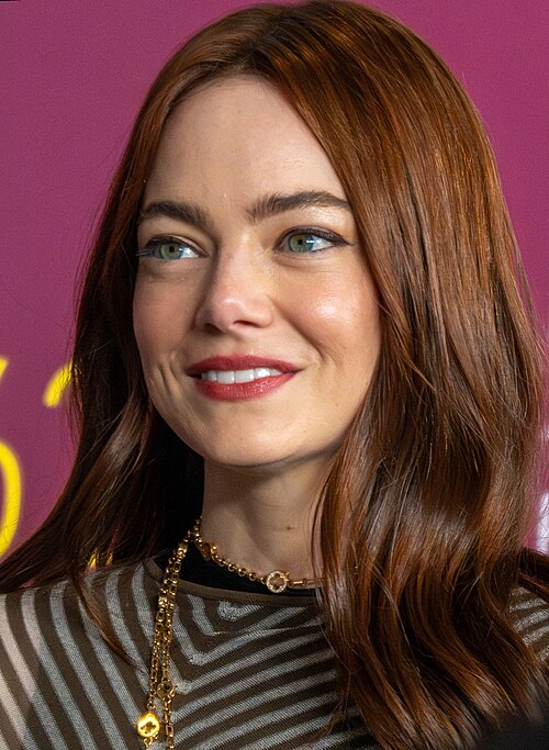 Emma Stone, actress and producer, during the at 62nd New York Film Festival in 2024 at Alice Tully Hall for the movie A Real Pain.