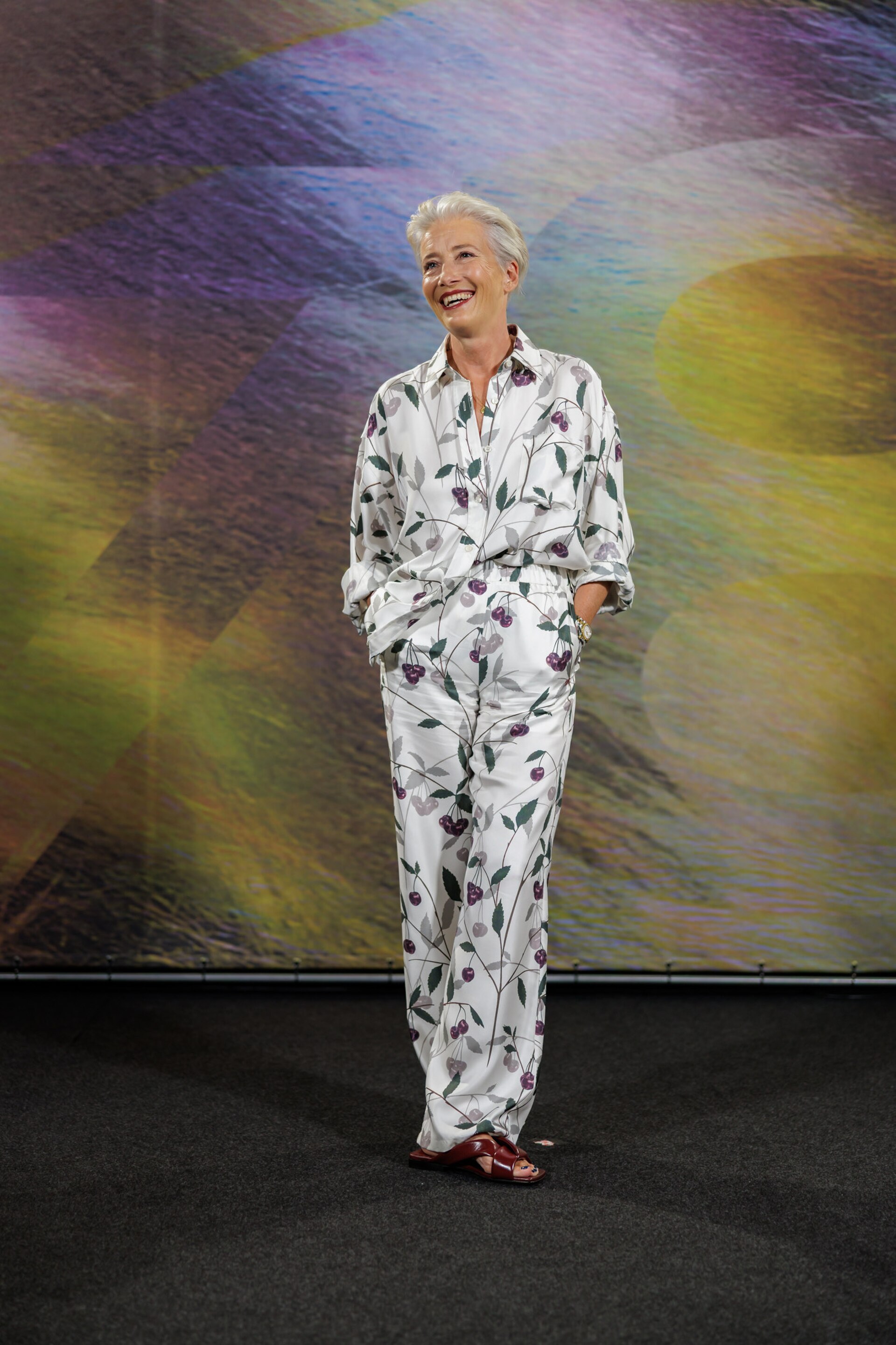 Emma Thompson at the 78th Locarno Film Festival wearing a Stella McCartney outfit