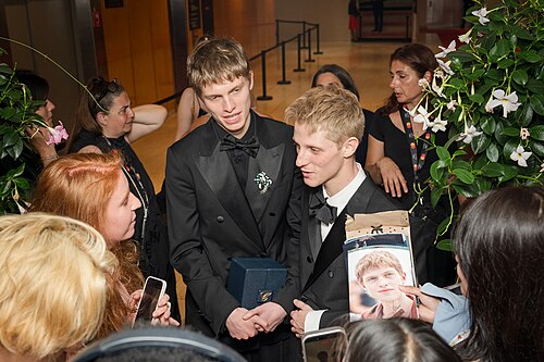 Emmanuel Macchia and Valentin Campagne, Best Actor winners, at 2026 Cannes Film Festival