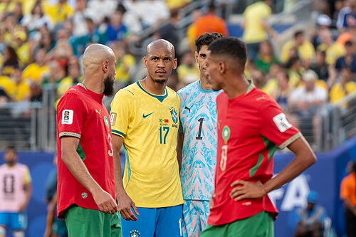 Fabinho during Brazil v Morocco on 13 June 2026 at the 2026 FIFA World Cup at NY/NJ Stadium in East Rutherford, NJ