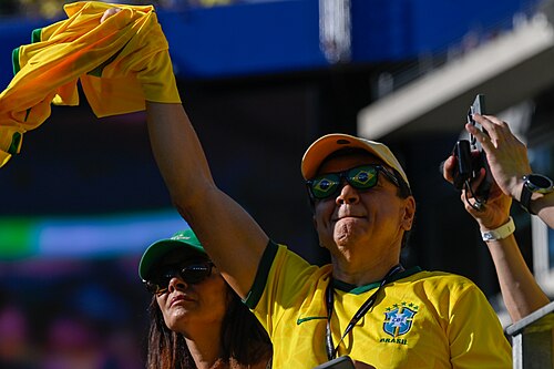EAST RUTHERFORD, UNITED STATES - June 13: Fans seen prior the of Brazil v Morocco match during the FIFA World Cup 2026 Group C match between Brazil and Morocco on June 13, 2026