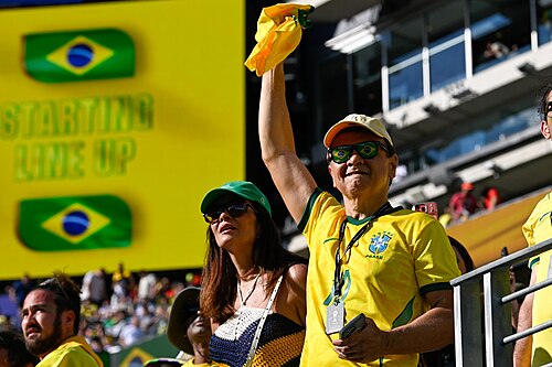 EAST RUTHERFORD, UNITED STATES - June 13: Fans seen prior the of Brazil v Morocco match during the FIFA World Cup 2026 Group C match between Brazil and Morocco on June 13, 2026