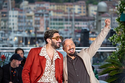 Fares Fares and Tarik Saleh celebrating at 2025 Cannes Eagles of the Republic Photocall