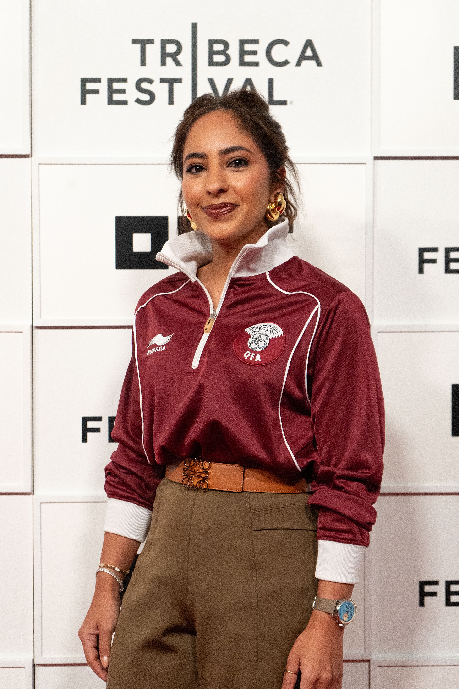 Fatma Al-Ghanim at the premiere of "Theatre of Dreams" at the 25th Tribeca Film Festival in New York City.