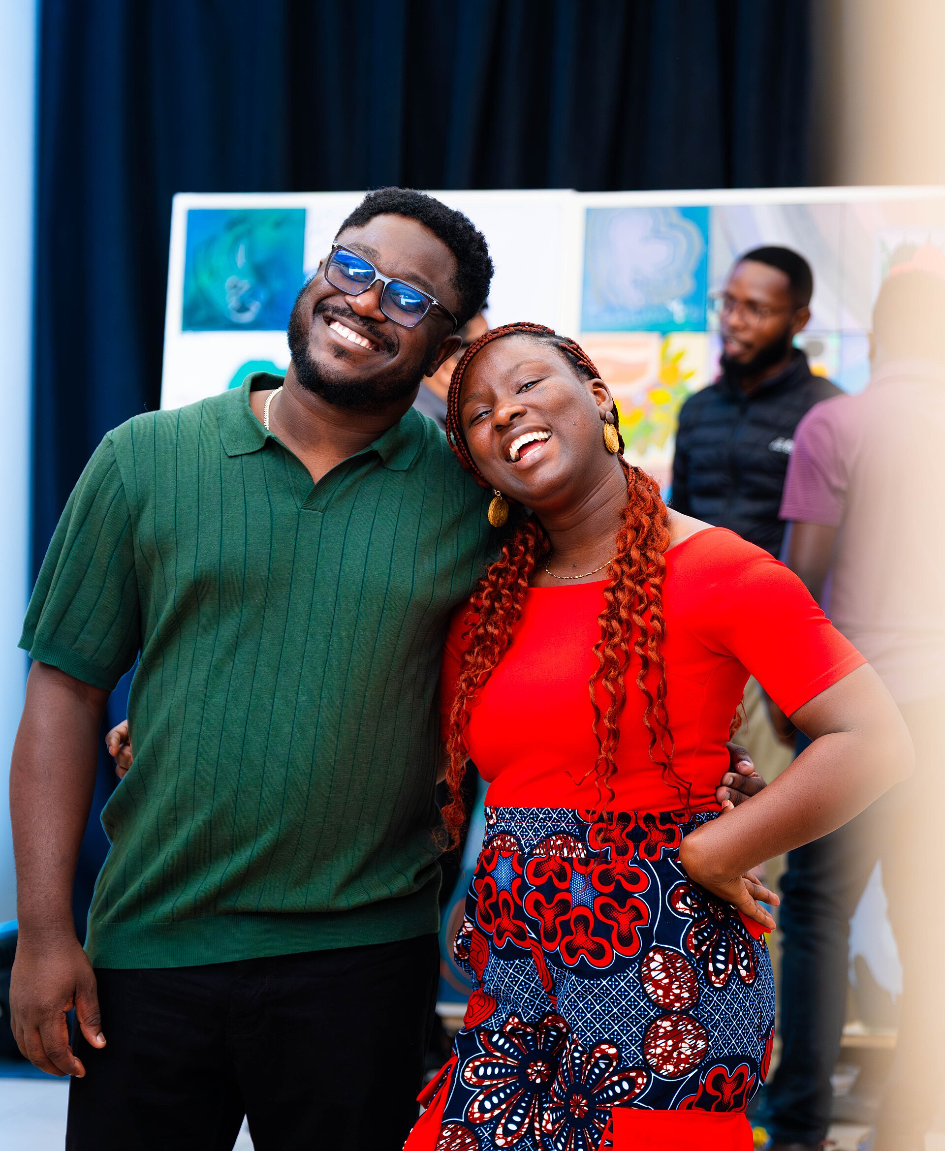 A Photo of Felix Nartey and Jael Boateng at Wikimania 2025 during the poster session