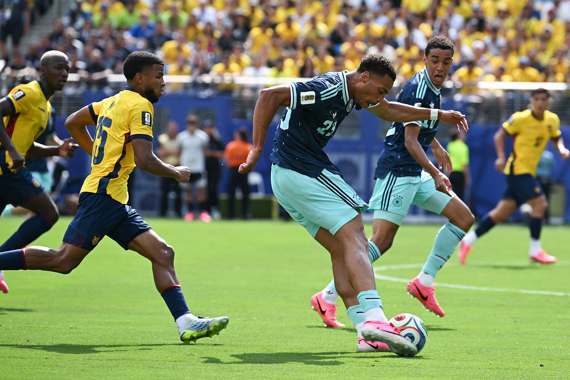 EAST RUTHERFORD, UNITED STATES - June 25: Alexander Nubel #22 of Germany in action during the FIFA World Cup 2026 Group E match between Ecuador  and  Germany on June 25, 2026 MetLife Stadium, East Rutherford, New Jersey
