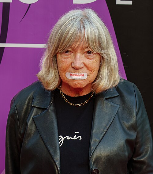 Marie-France Brière on the red carpet at the 2025 Malaga French Film Festival next to the Albéniz Cinema