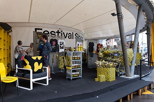 Festival shop at at the 2026 Locarno Film Festival