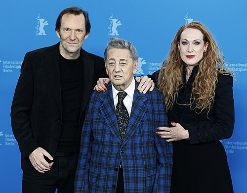 Film Crew of he Loneliest Man in Town: (L-R) Austrian director Rainer Frimmel, Austrian musician and actor Alois Koch, known as Al Cook, and Italian screenwriter and director Tizza Covi attend a photocall  at Berlinale 2026 in Berlin, Germany