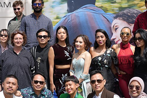 Filmmakers and Cast post at the Next Step Studio Indonesia Shorts Program at the 2026 Cannes Film Festival.