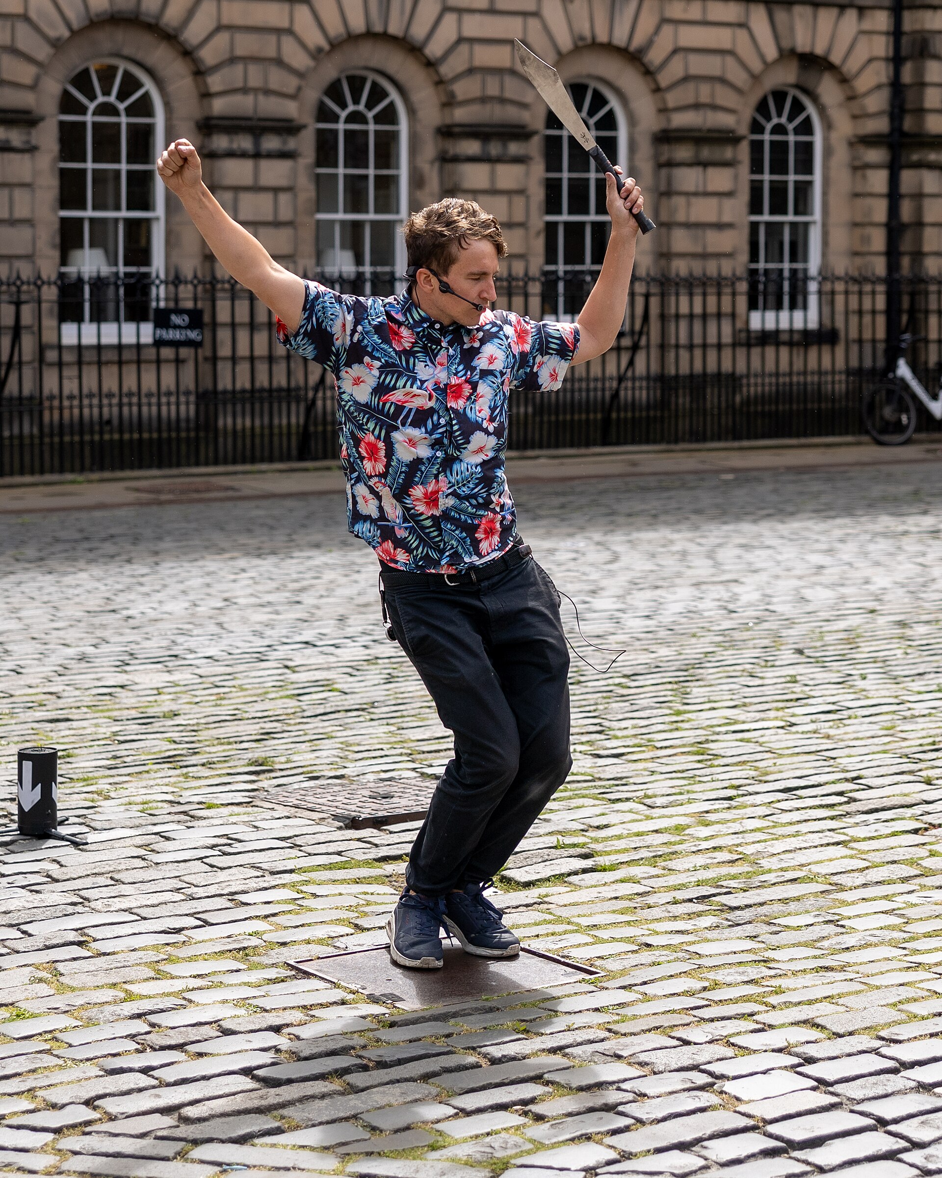 Fire and Whip performer at the 2025 Edinburgh Festival Fringe.