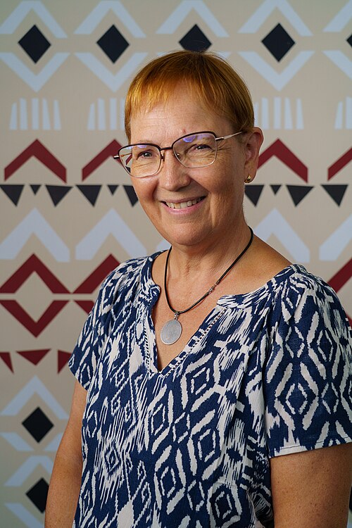 Florence Devouard portrait at Wikimania 2025 WikiPortraits Studio