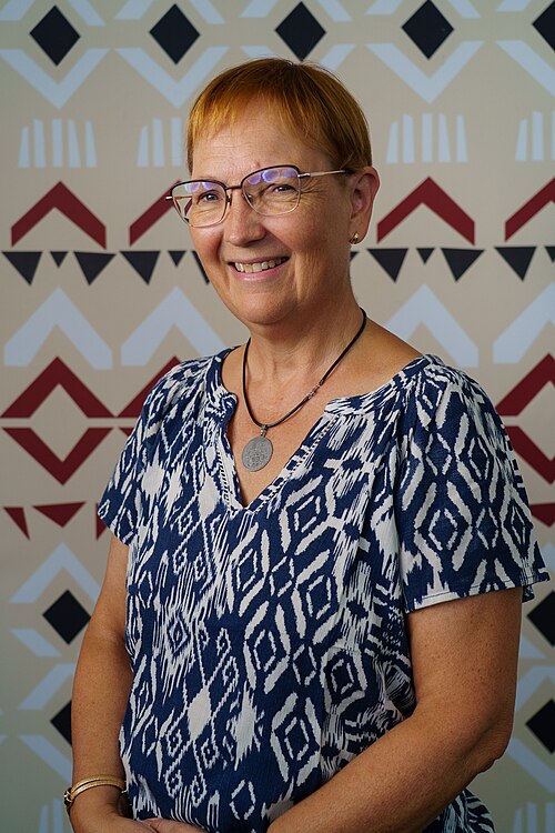 Florence Devouard portrait at Wikimania 2025 WikiPortraits Studio