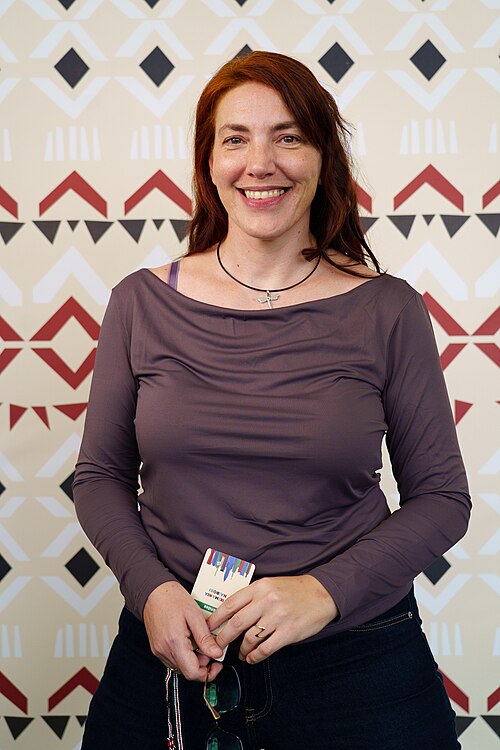 Florencia Claes portrait at Wikimania 2025 WikiPortraits Studio