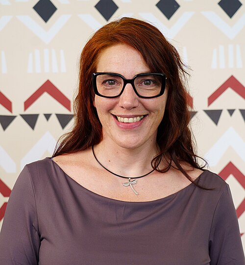 Florencia Claes portrait at Wikimania 2025 WikiPortraits Studio