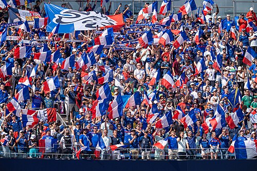 France fans during France v Morocco at the 2026 FIFA World Cup
