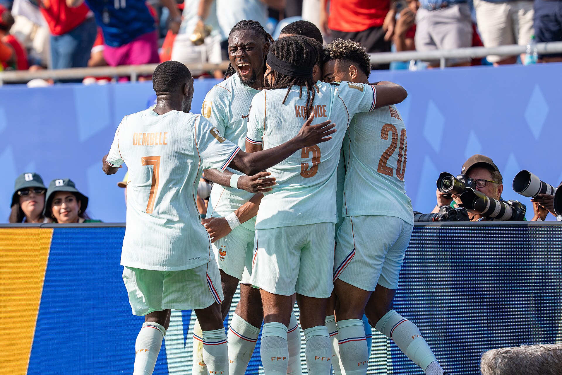 France celebrating during France v Morocco at the 2026 FIFA World Cup