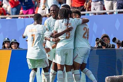 France celebrating during France v Morocco at the 2026 FIFA World Cup