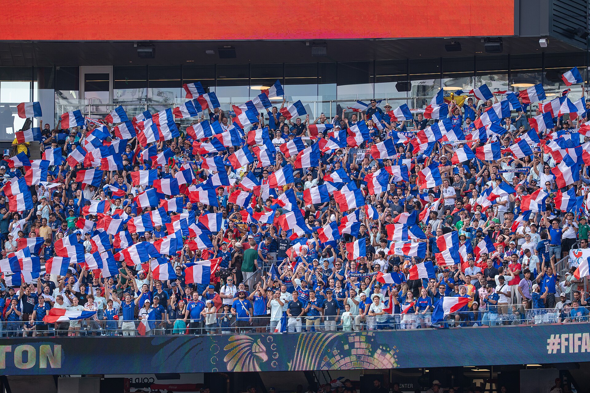 France fans during France v Morocco at the 2026 FIFA World Cup