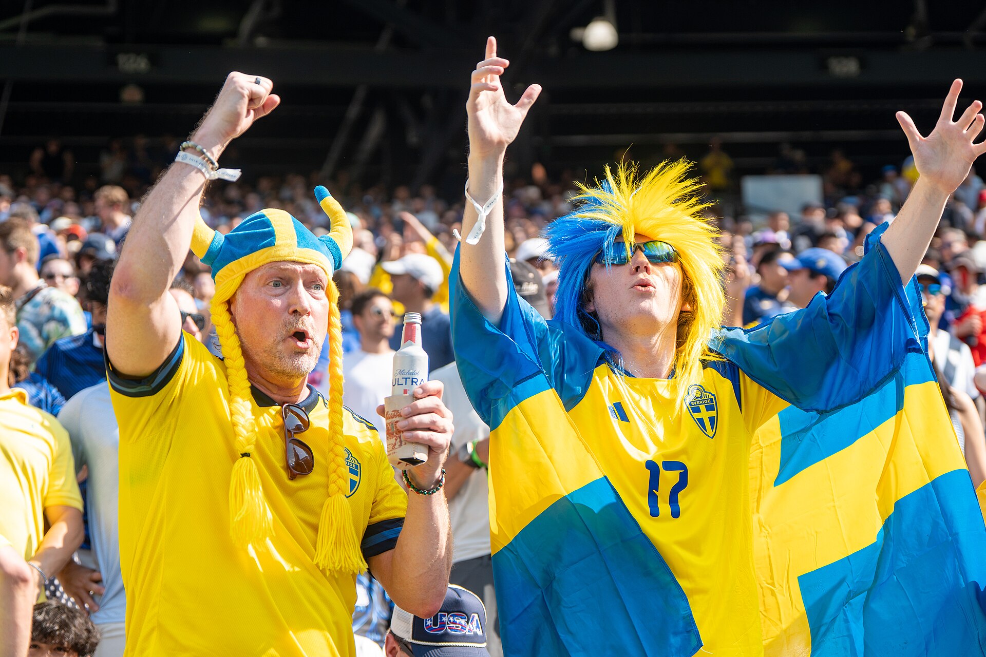Swedish fans during France v Sweden at the 2026 FIFA World Cup