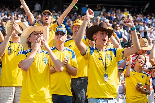 Swedish fans during France v Sweden at the 2026 FIFA World Cup