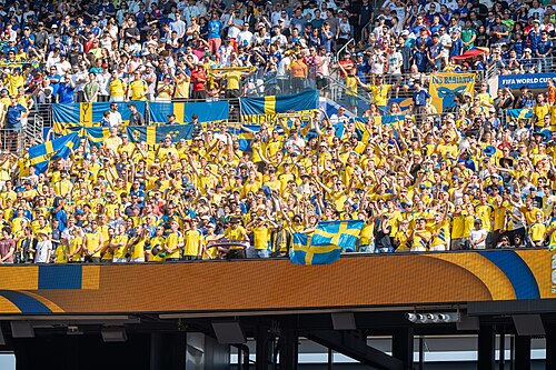 Swedish fans during France v Sweden at the 2026 FIFA World Cup