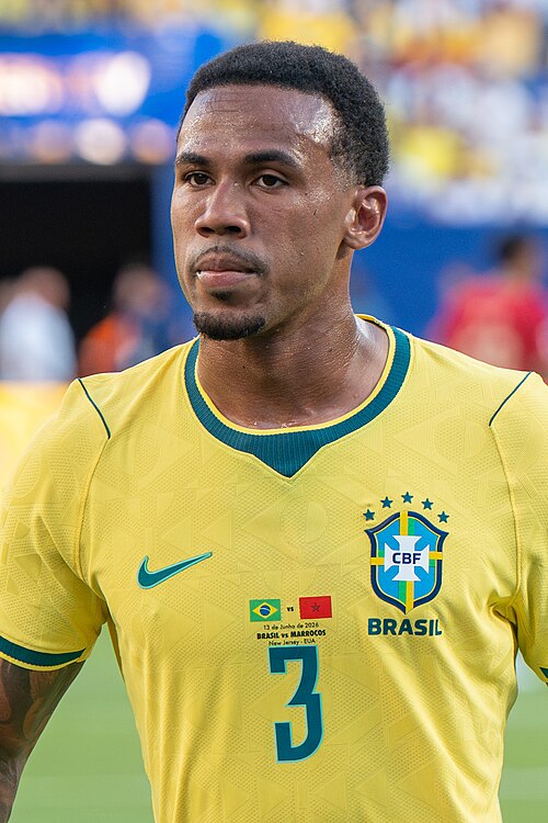 Gabriel Magalhaes during Brazil v Morocco on 13 June 2026 at the 2026 FIFA World Cup at NY/NJ Stadium in East Rutherford, NJ