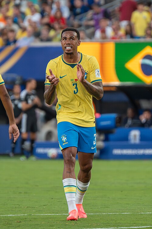 Gabriel Magalhaes during Brazil v Morocco on 13 June 2026 at the 2026 FIFA World Cup at NY/NJ Stadium in East Rutherford, NJ
