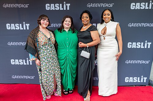 Chloe Torres, Katie Camosy, Sharon Lavigne and Shamyra Lavigne (Director and subjects of the film) attend the NY premiere of "Gaslit" at IFC Center