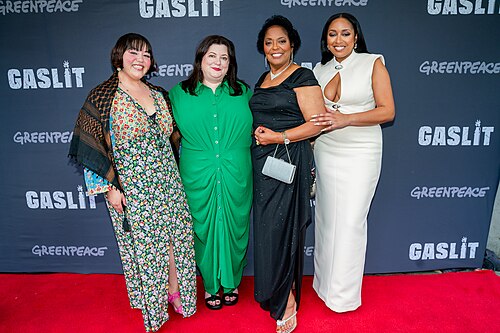 Chloe Torres, Katie Camosy, Sharon Lavigne and Shamyra Lavigne (Director and subjects of the film) attend the NY premiere of "Gaslit" at IFC Center