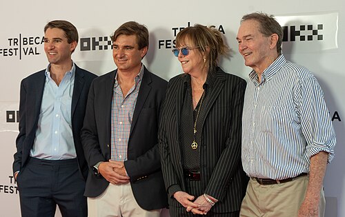 George Kunhardt, Teddy Kunhardt, Jane Rosenthal and Peter Kunhardt at the premiere of "Cuomo" at the 25th Tribeca Film Festival in New York City.
