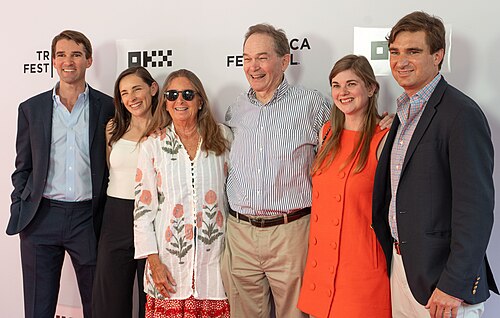 George, Suzy, Peter, Teddy Kunhardt and family at the premiere of "Cuomo" at the 25th Tribeca Film Festival in New York City.