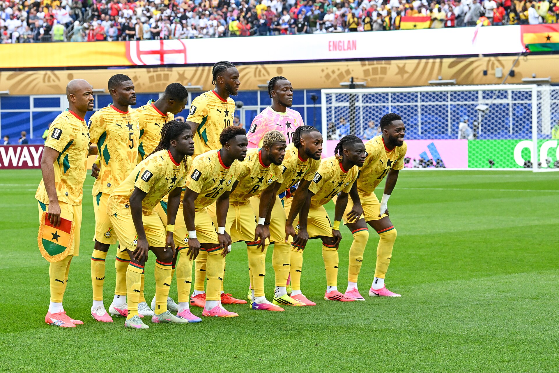 FOXBOROUGH, UNITED STATES - June 23: Squad of Ghana ahead of the FIFA World Cup 2026 Group L match between England and Ghana on June 23, 2026 Boston Stadium , Foxborough, Massachusetts
