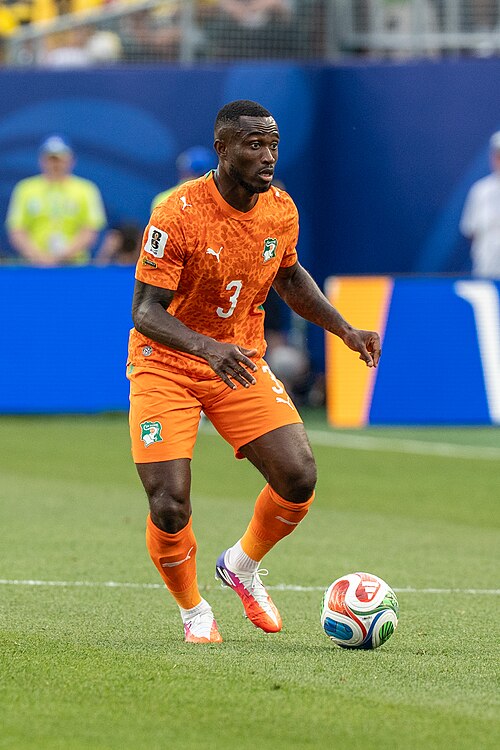 Ghislain Konan during Côte d'Ivoire v Ecuador on 14 June 2026 at the 2026 FIFA World Cup
