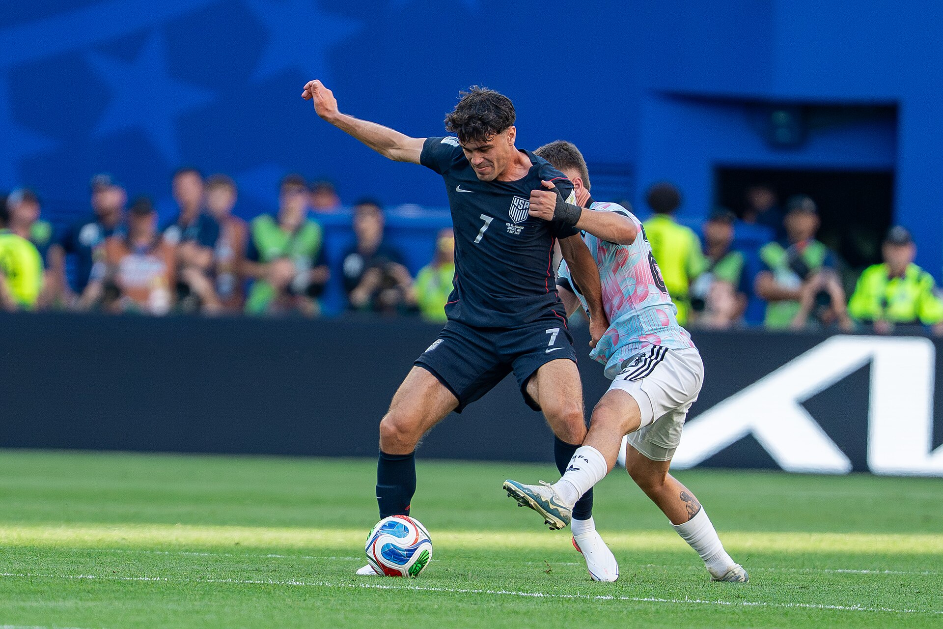 Gio Reyna during Belgium v United States at the 2026 FIFA World Cup