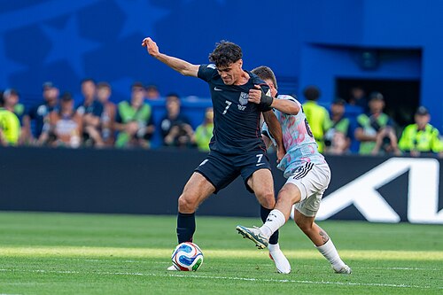 Gio Reyna during Belgium v United States at the 2026 FIFA World Cup