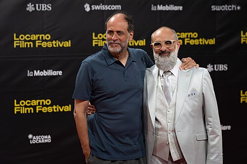 Giona Nazzaro and Luca Guadagnino on the red carpet at the 79th Locarno Film Festival 2026