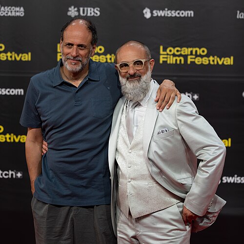 Giona Nazzaro and Luca Guadagnino on the red carpet at the 79th Locarno Film Festival 2026