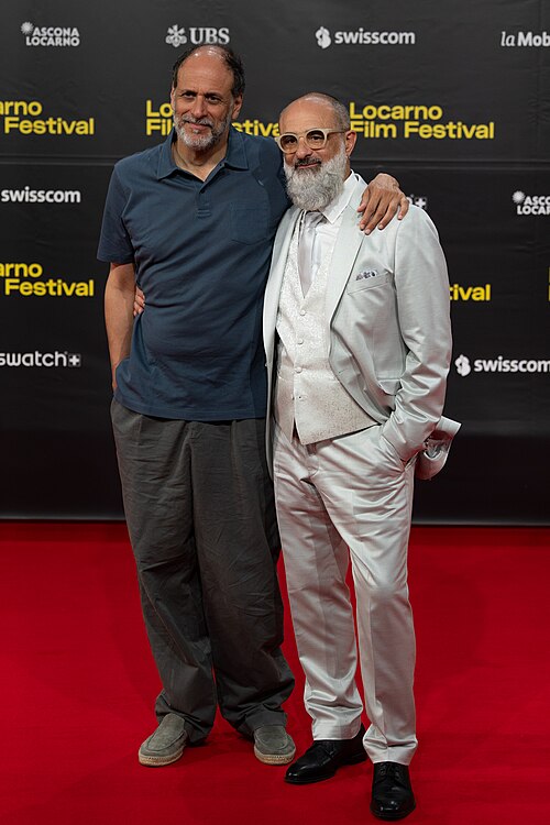 Giona Nazzaro and Luca Guadagnino on the red carpet at the 79th Locarno Film Festival 2026