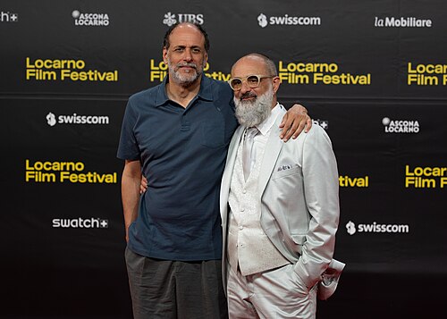 Giona Nazzaro and Luca Guadagnino on the red carpet at the 79th Locarno Film Festival 2026