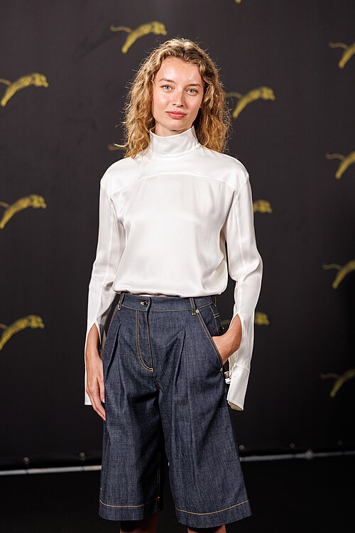 Giulia Maenza attends "Alberi erranti" photocall during the 79th Locarno Film Festival on August 10, 2026 in Locarno, Switzerland.