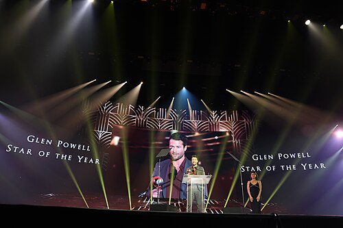 Glen Powell at CinemaCon 2025 where he was honored with the Star of the Year award in at Caesar's Palace at Las Vegas, NV