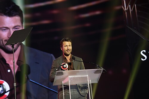 Glen Powell at CinemaCon 2025 where he was honored with the Star of the Year award at the Big Screen Achievement Awards held at Caesar's Palace at Las Vegas, Nevada