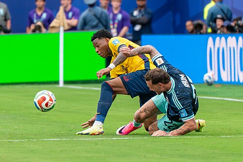 Gonzalo Plata David Raum during Ecuador v Germany on 25 June 2026 at the 2026 FIFA World Cup