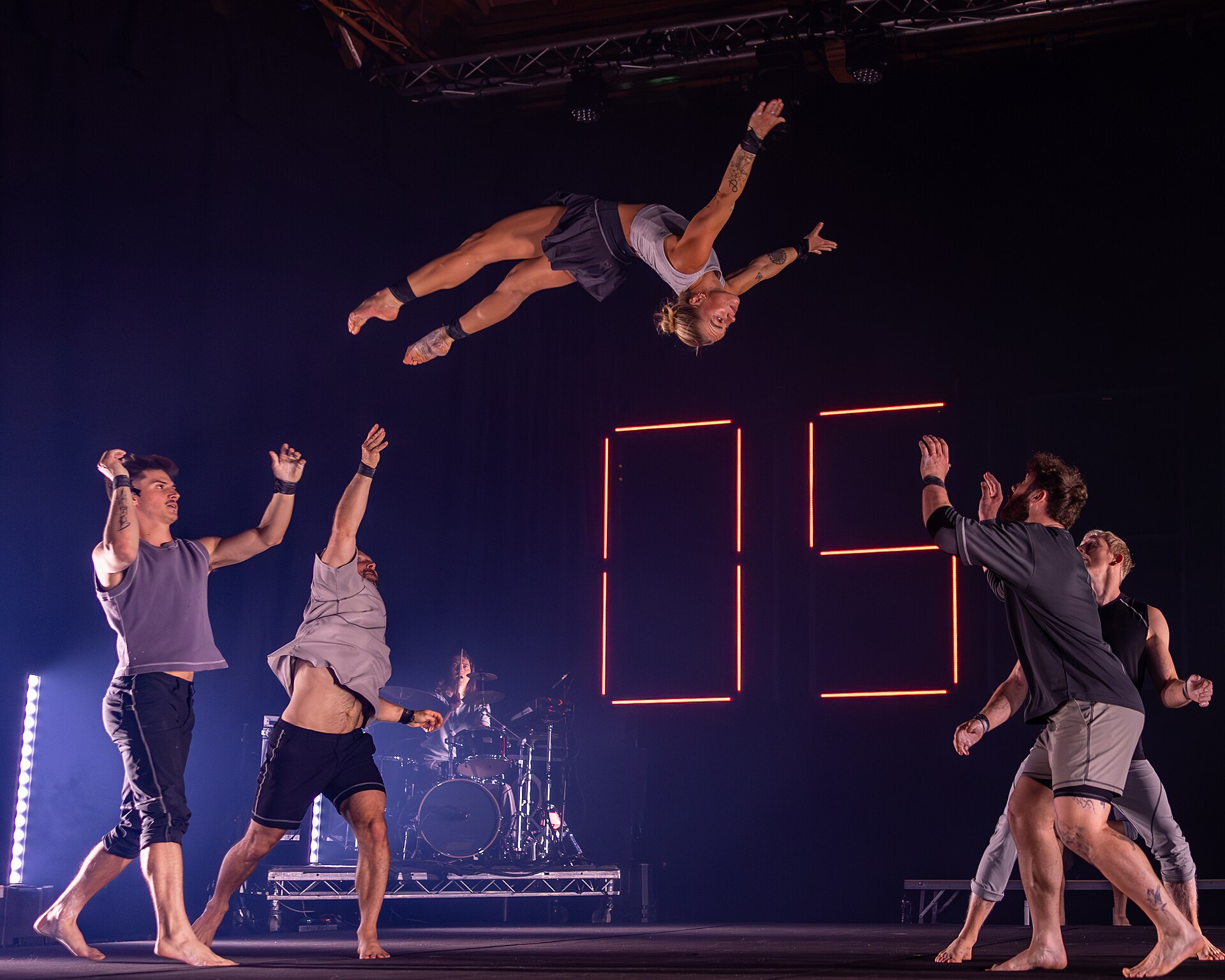 Gravity and Other Myths performing their show “Ten Thousand Hours” at the 2025 Edinburgh Festival Fringe