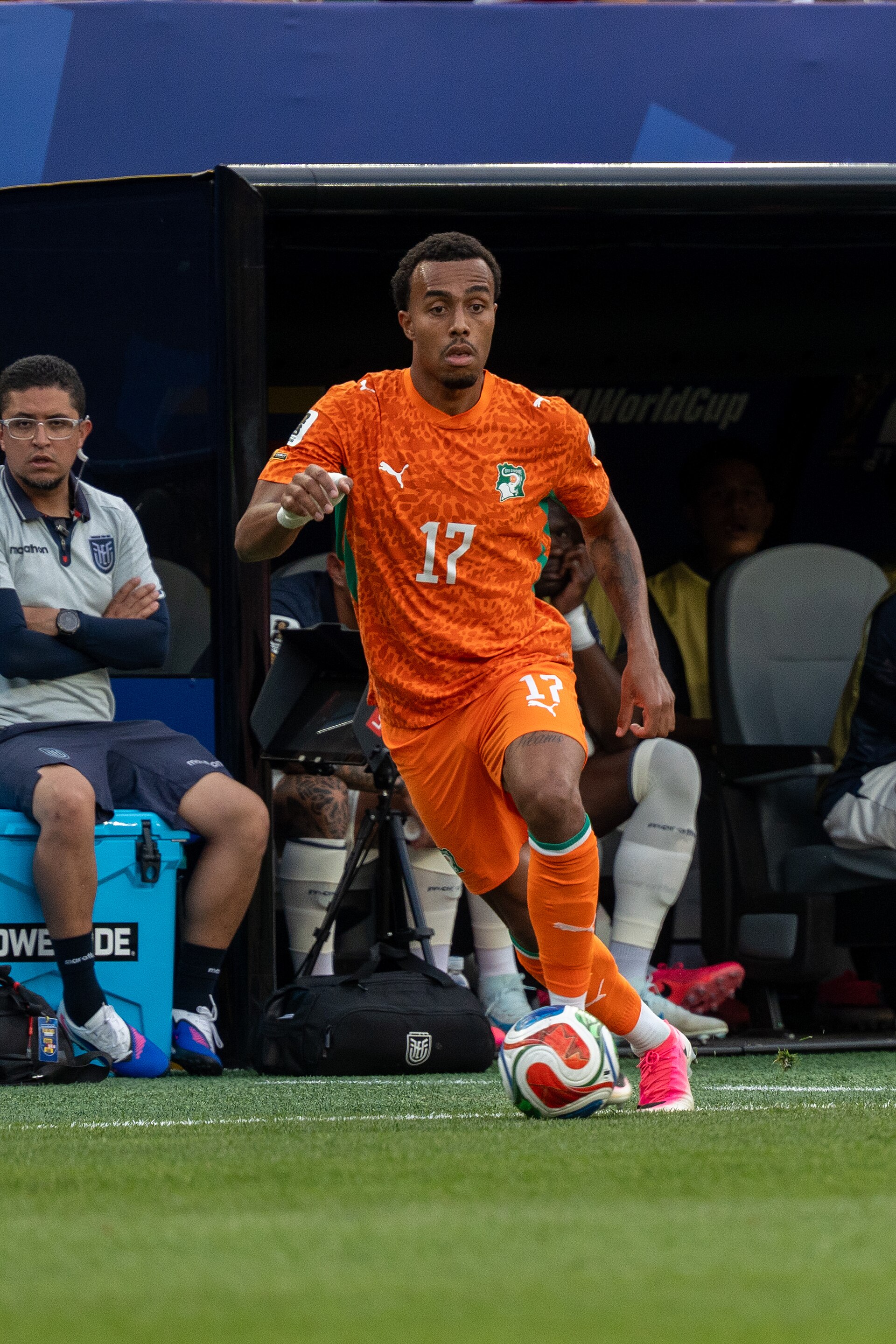 Guela Doue during Côte d'Ivoire v Ecuador on 14 June 2026 at the 2026 FIFA World Cup