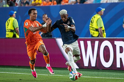 Guela Doue Nilson Angulo during Côte d'Ivoire v Ecuador on 14 June 2026 at the 2026 FIFA World Cup