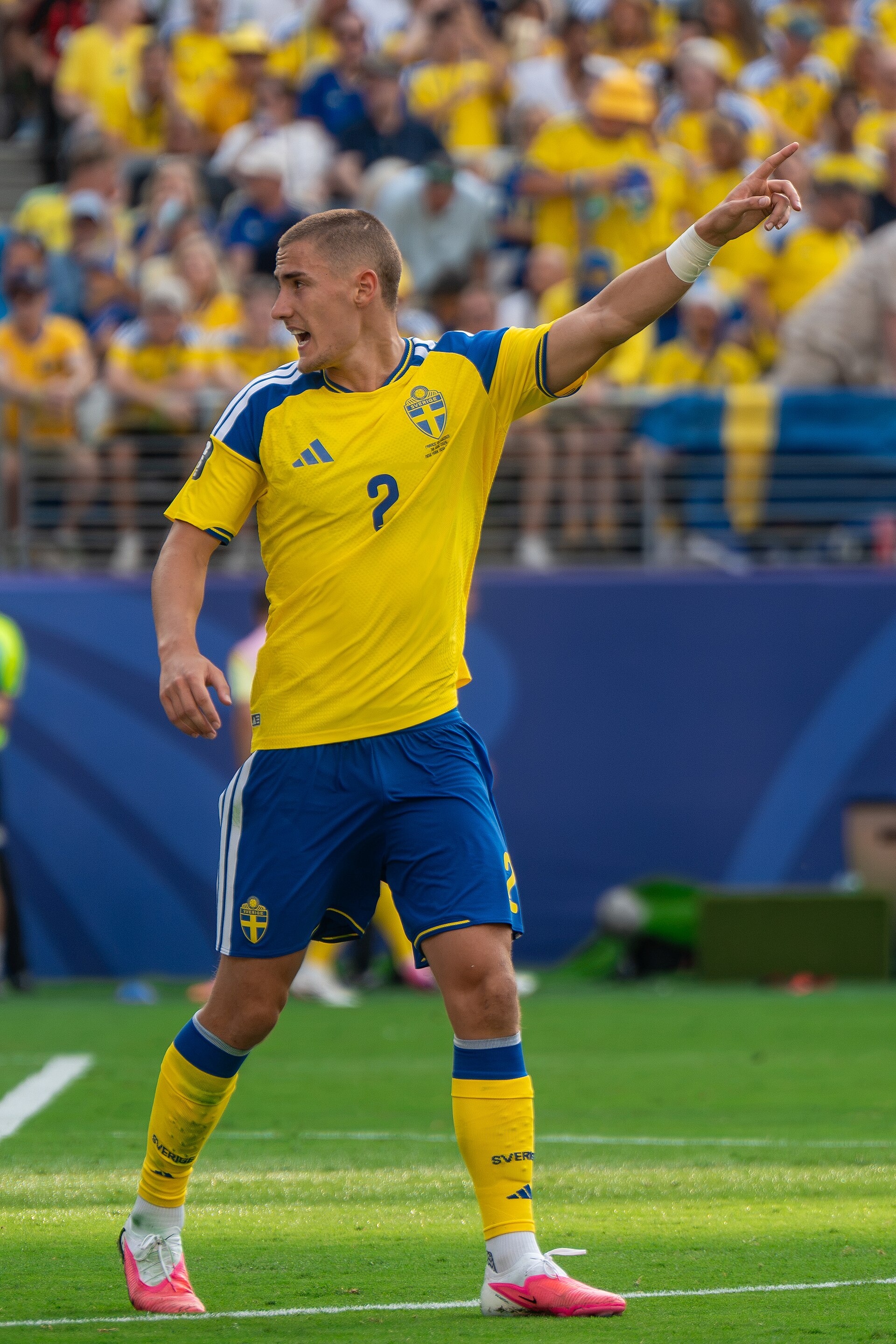 Gustaf Lagerbielke during France v Sweden at the 2026 FIFA World Cup